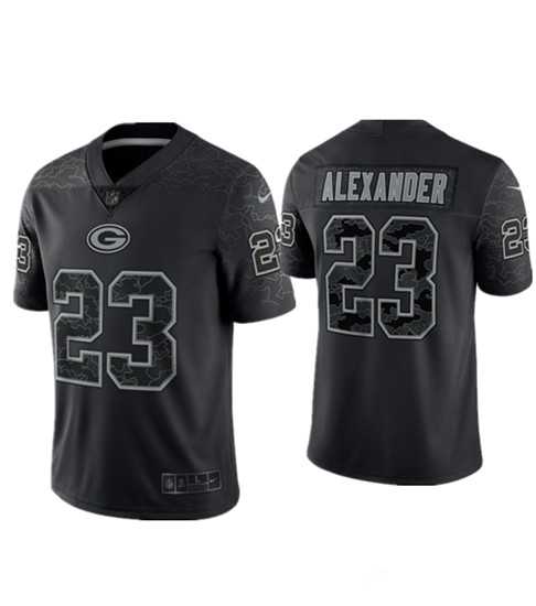 Men's Green Bay Packers #23 Jaire Alexander Black Reflective Limited Stitched Football Jersey,We sell and wholesale Men's Green Bay Packers #23 Jaire Alexander Black Reflective Limited Stitched Football Jersey on line form chian!